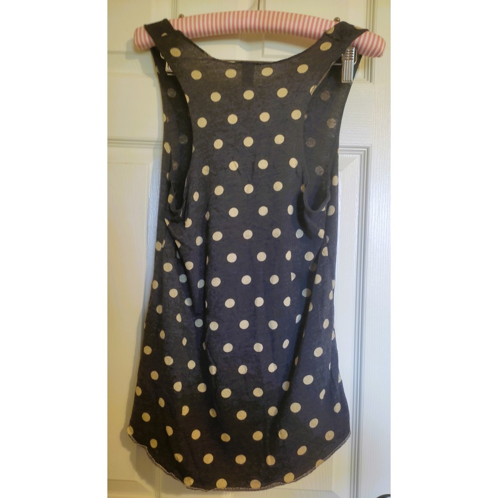 Alternative Earth Tank Top Polka Dot Black and Ivory Large Size